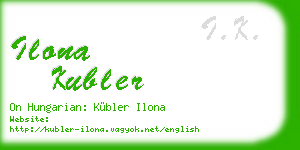 ilona kubler business card