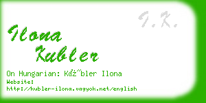 ilona kubler business card